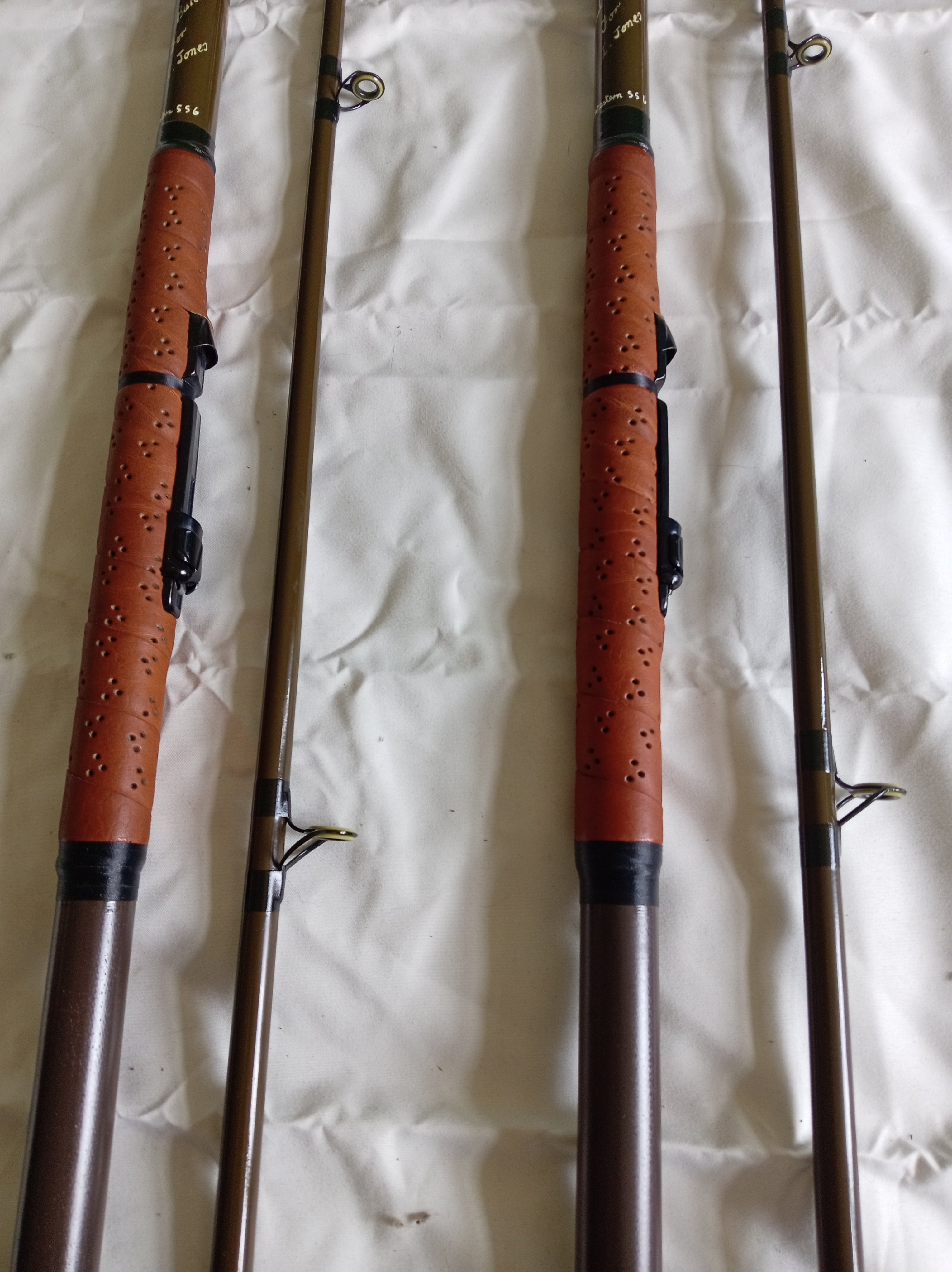 Pair Vintage North Western SS6 Carp Rods 11ft Pristine Handbuilt Inc Bag