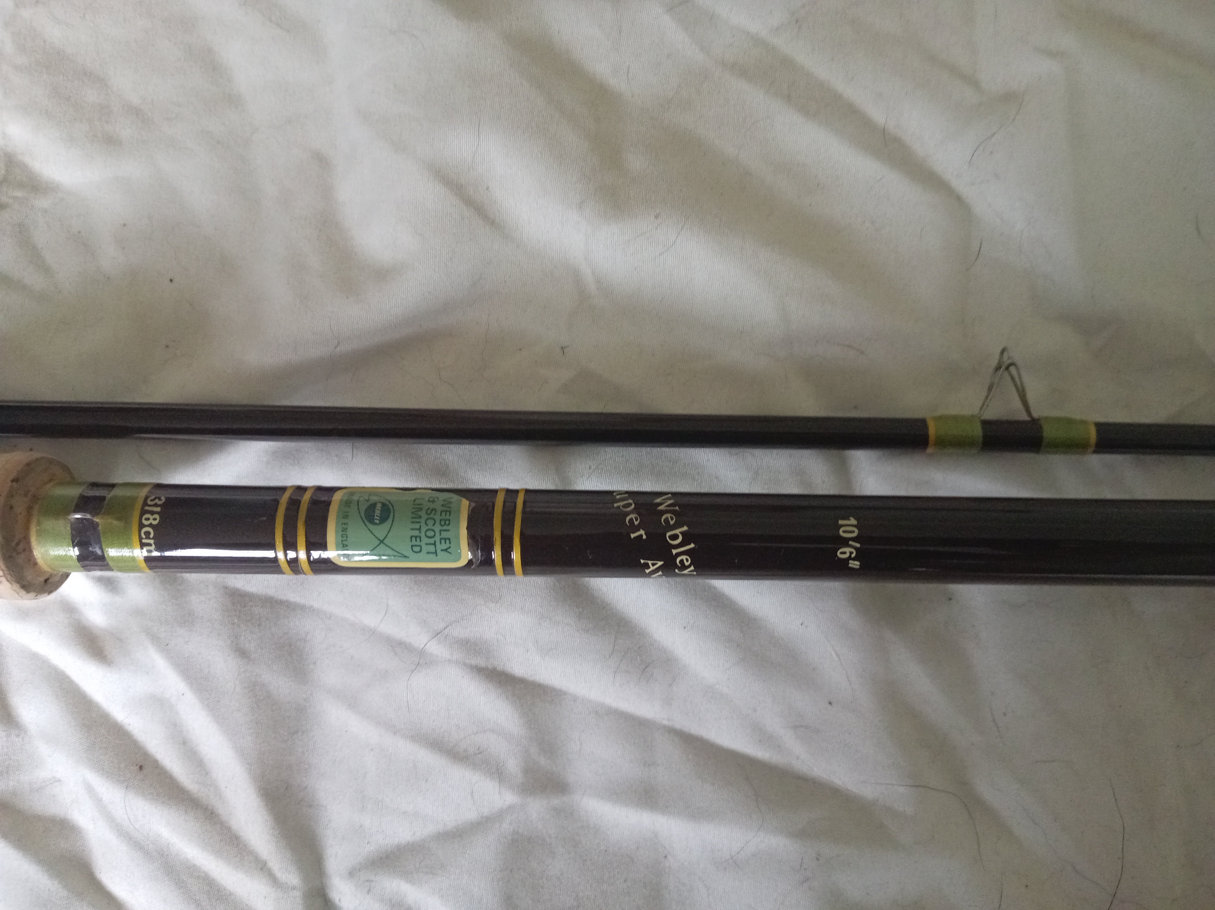 Webley & Scott 10ft 6in Super Avon Fibreglass Fishing Rod Vintage Superb Condition