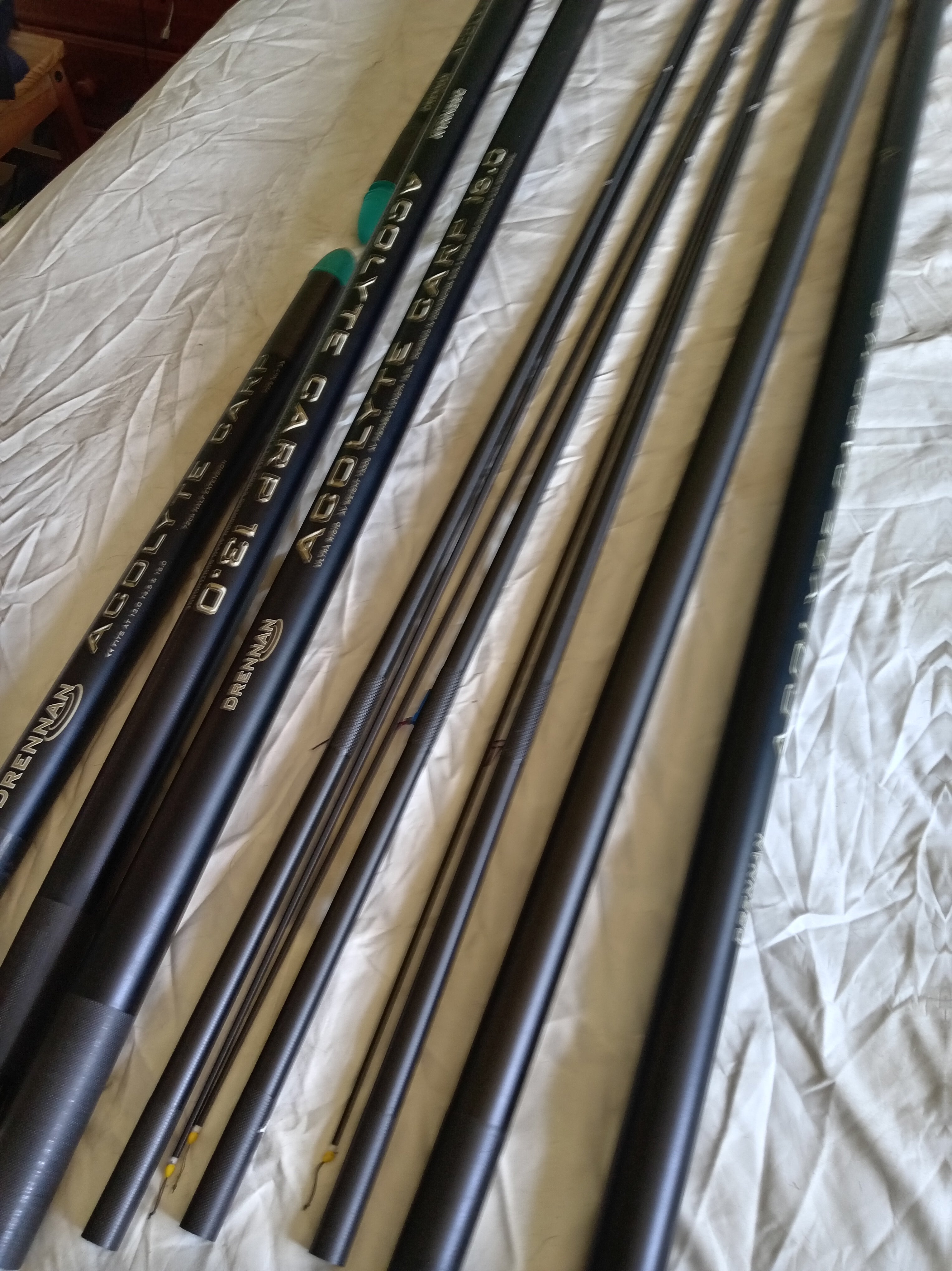 Drennan Acolyte 16m Carp Pole + 3 Top Kits Side Pullers Padded Holdall Excellent
