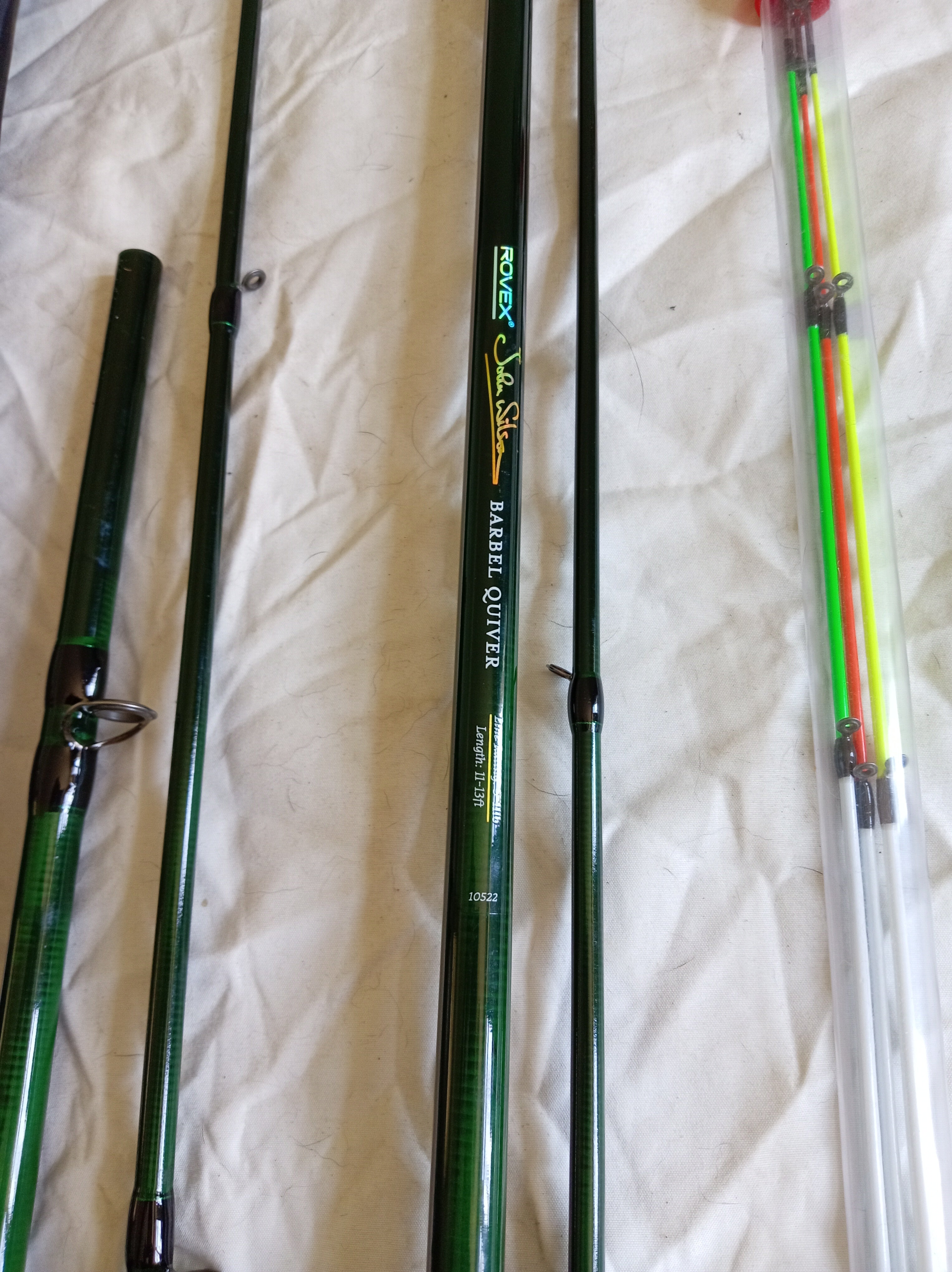John Wilson Rovex Barbel Quiver Rod 11ft 13ft 3 Tips & Bag Superb Condition