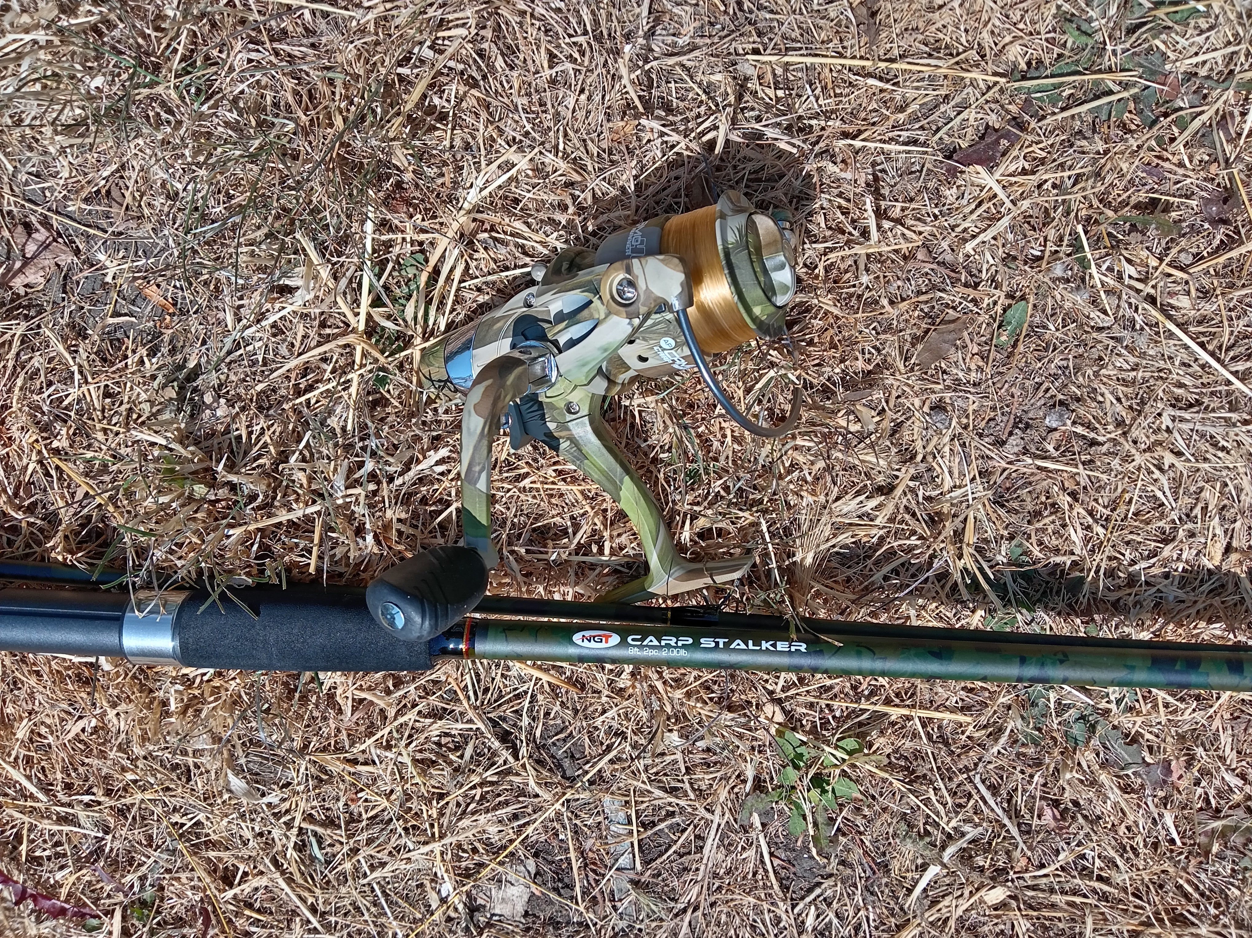 Angling Pursuits 8ft Carp Stalker Rod & 40 Camo Runner Reel Outfit Combo Set