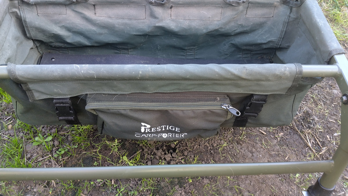 Carp Porter 2 Wheel Fishing Barrow Trolley + Drop In Bag Carp Fishing Used