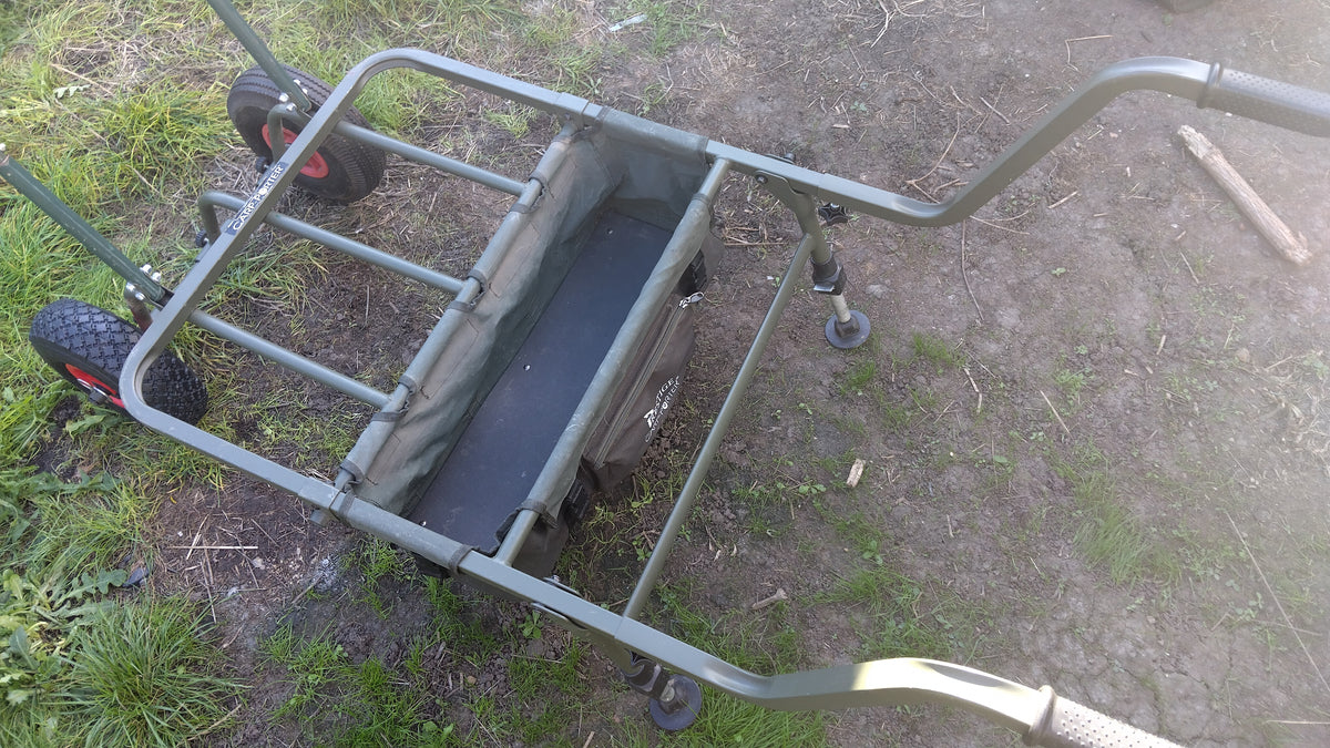 Carp Porter 2 Wheel Fishing Barrow Trolley + Drop In Bag Carp Fishing Used