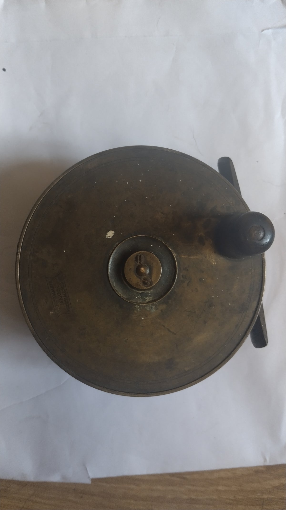 Antique W J Cummins Bishop Auckland 4" Brass Fishing Reel Centrepin