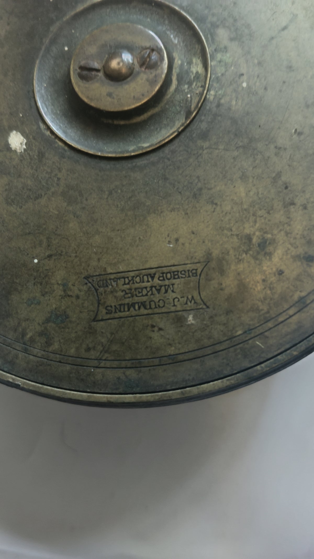 Antique W J Cummins Bishop Auckland 4" Brass Fishing Reel Centrepin