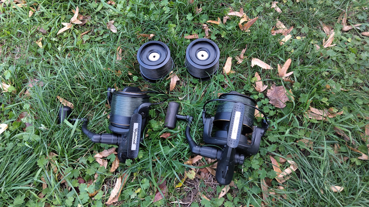 Pair Wychwood Riot 65S Big Pit Carp Reels with Spare Spools – VGC