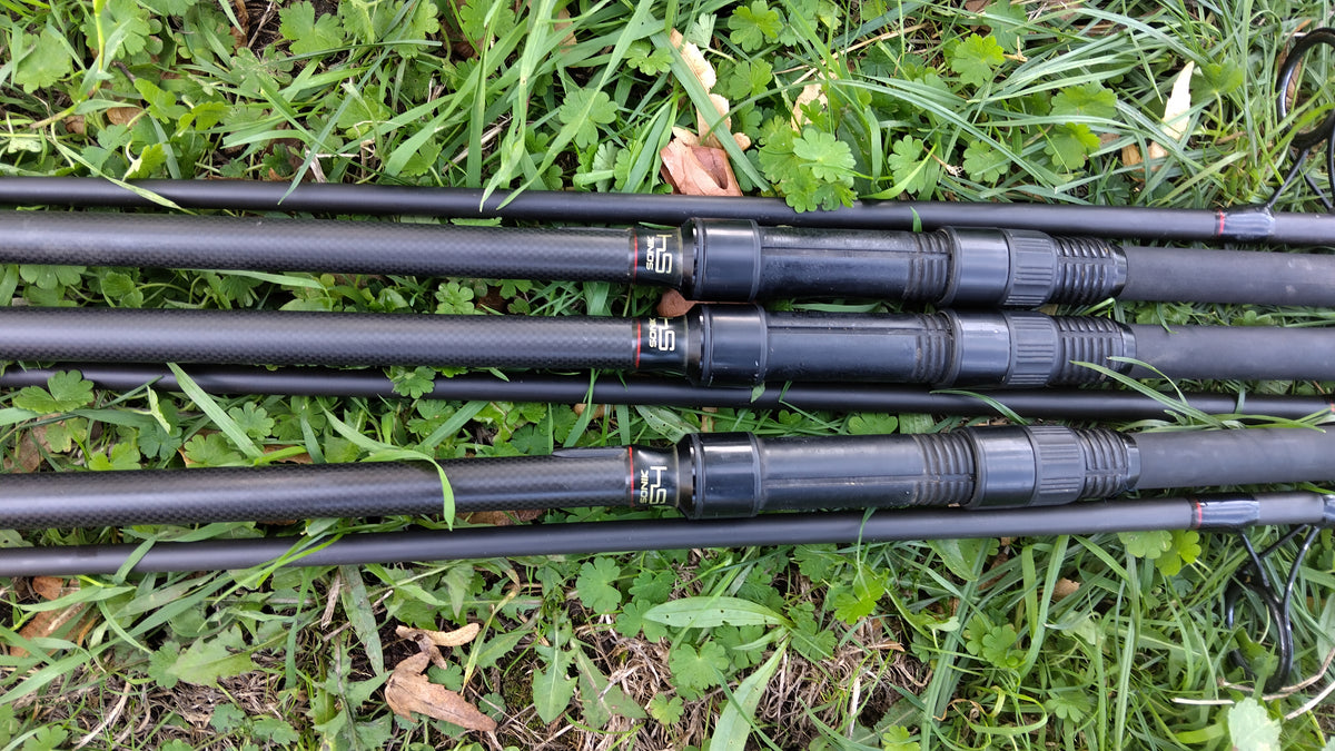 Sonik S4 Carp Rods 12ft 3.5lb Test Curve 50mm Guides – Set of 3, VGC