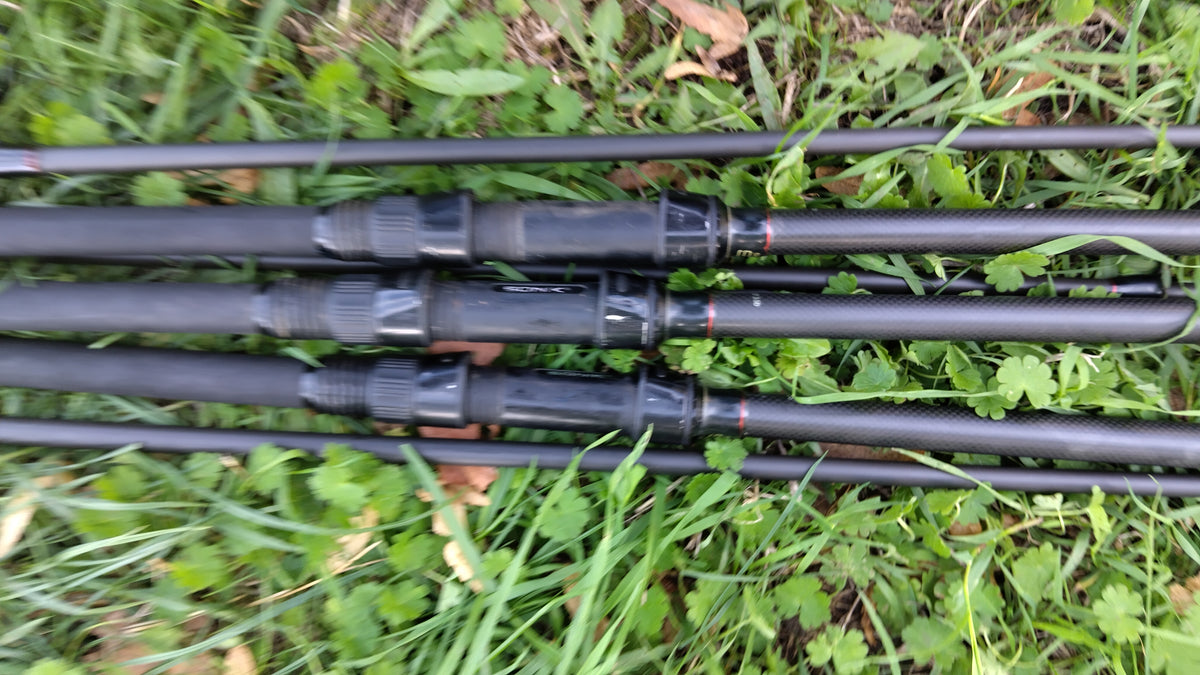 Sonik S4 Carp Rods 12ft 3.5lb Test Curve 50mm Guides – Set of 3, VGC