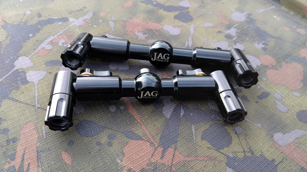 JAG Black 2 Rod Buzz Bars Pair 5in & 5.5in Carp Fishing Used