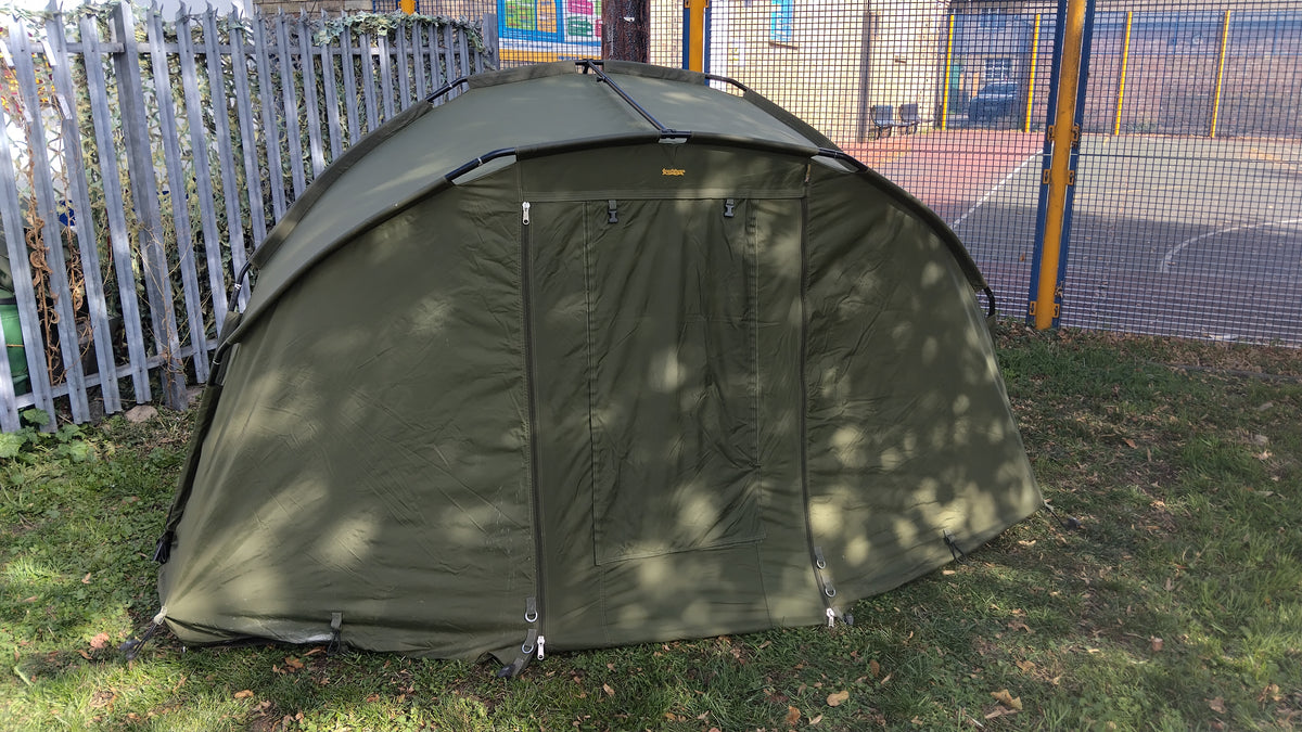 Trakker Armadillo 2 Man Carp Fishing Bivvy + Winter Overwrap Groundsheet & Pegs