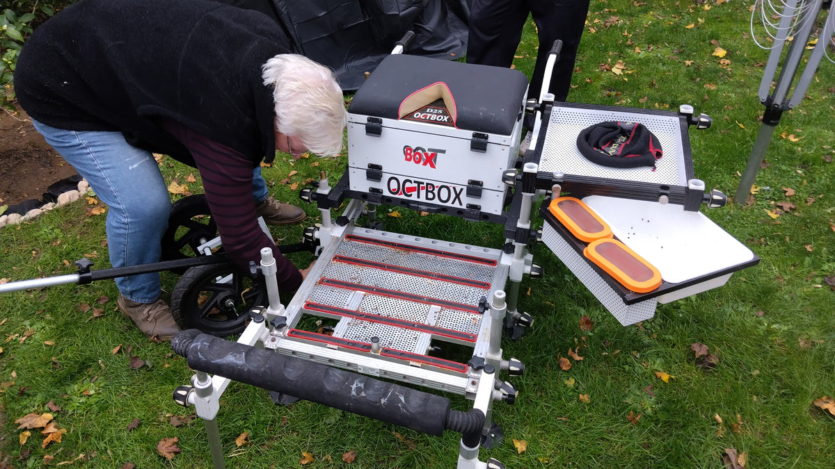 Octbox D25 Seat Box + Barrow Kit Footplate & Accessories Match Feeder Fishing
