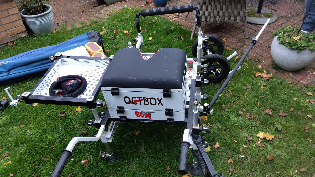 Octbox D25 Seat Box + Barrow Kit Footplate & Accessories Match Feeder Fishing
