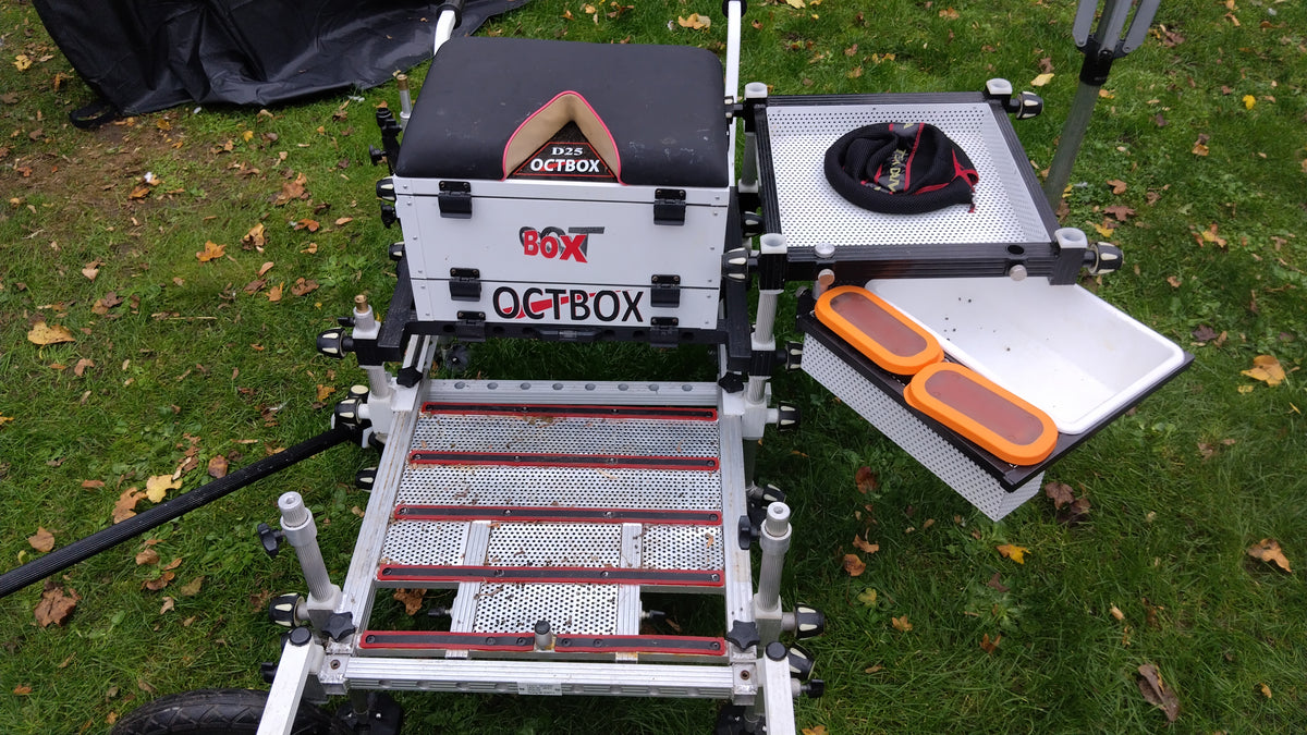 Octbox D25 Seat Box + Barrow Kit Footplate & Accessories Match Feeder Fishing