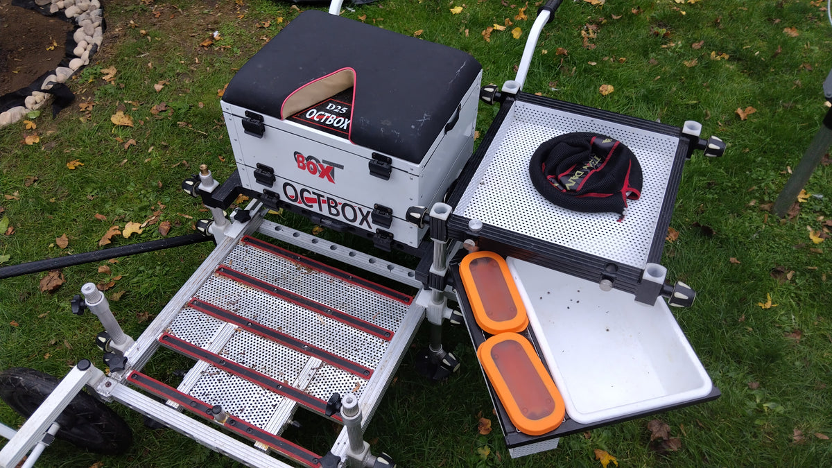 Octbox D25 Seat Box + Barrow Kit Footplate & Accessories Match Feeder Fishing