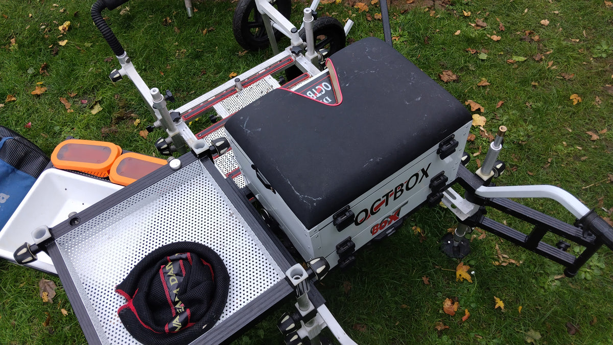 Octbox D25 Seat Box + Barrow Kit Footplate & Accessories Match Feeder Fishing