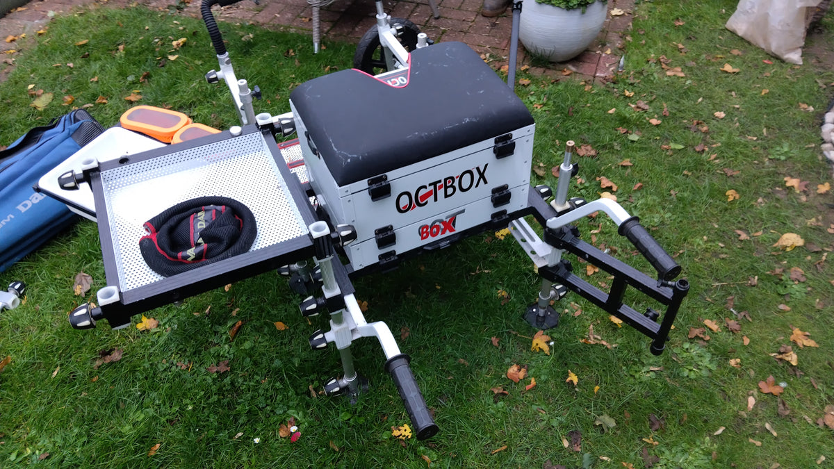 Octbox D25 Seat Box + Barrow Kit Footplate & Accessories Match Feeder Fishing