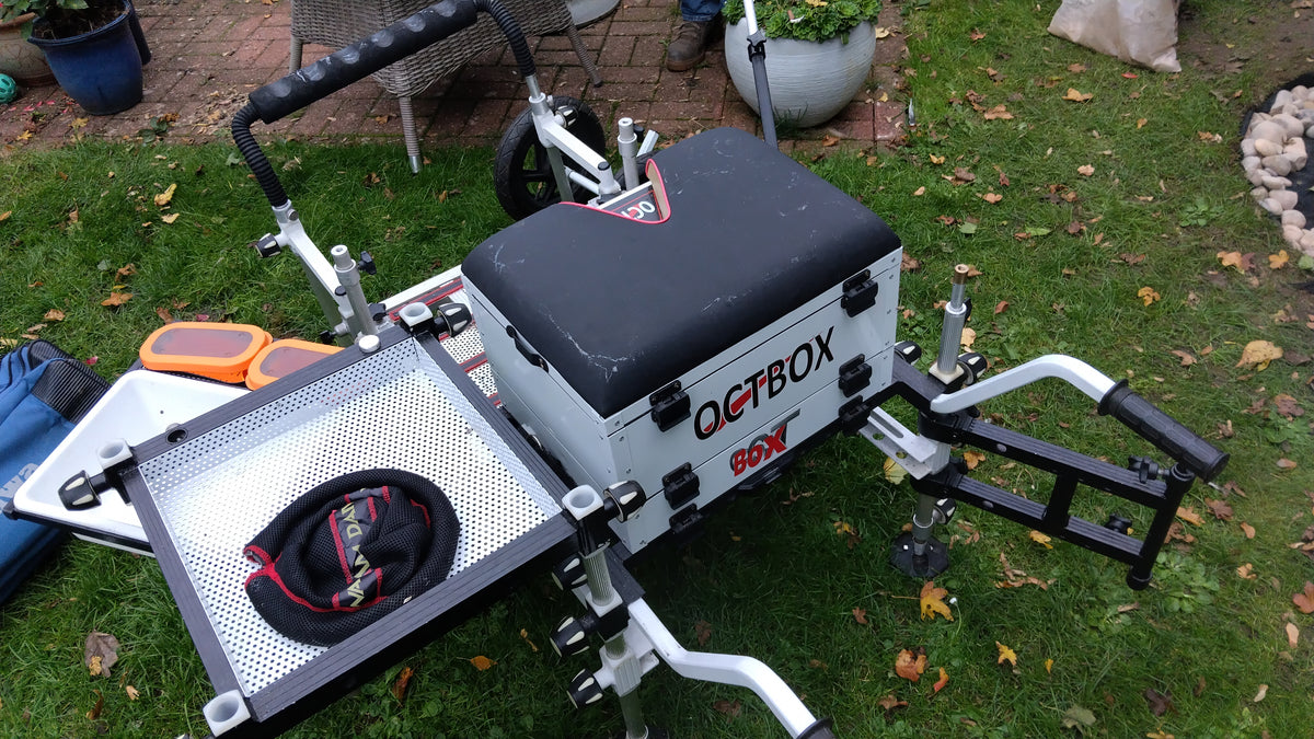 Octbox D25 Seat Box + Barrow Kit Footplate & Accessories Match Feeder Fishing