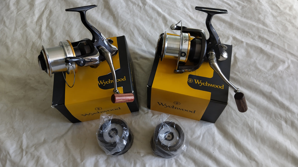 Pair Wychwood Riot Big Pit 75 Carp Fishing Reels New Unused Boxed Ex Display