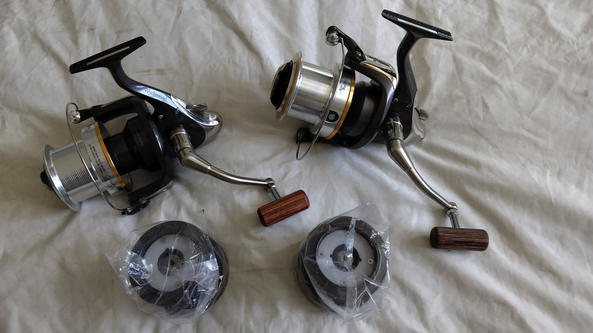 Pair Wychwood Riot Big Pit 75 Carp Fishing Reels New Unused Boxed Ex Display