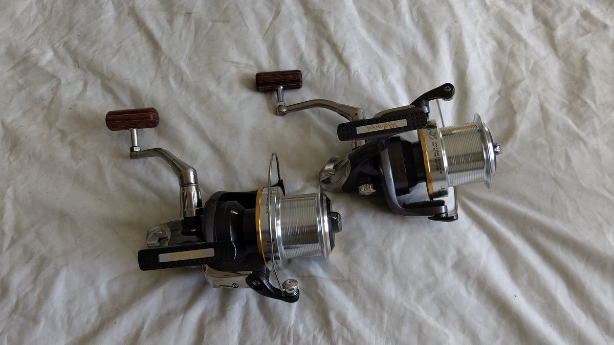 Pair Wychwood Riot Big Pit 75 Carp Fishing Reels New Unused Boxed Ex Display