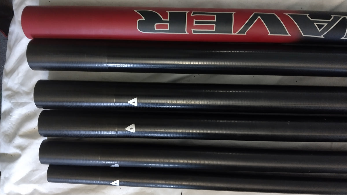 Maver Jurassic Carp 08 Series 12.5m Fishing Pole 3 Top Kits Excellent Condition