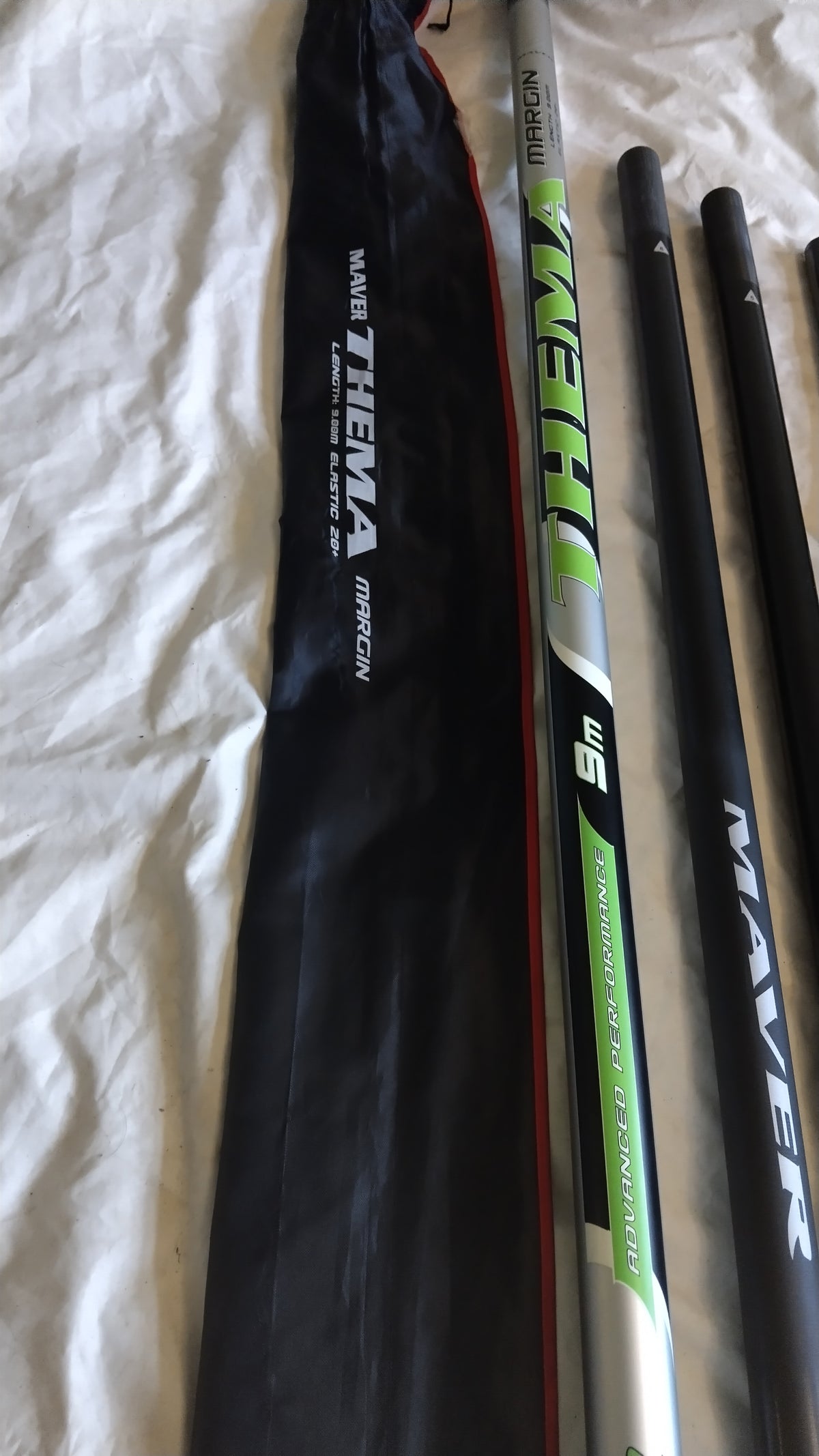 Maver Theme 9m Margin Pole 2 Top Kits Elastic Rating 20+ Excellent Condition