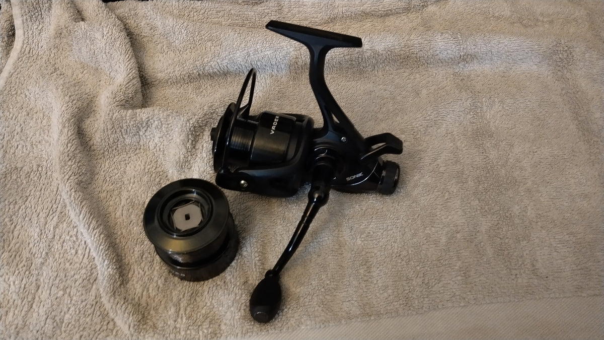 Set of 3 Sonik Vader X 5000FS Free Spool Carp Reels + 3 Spare Spools Superb Used