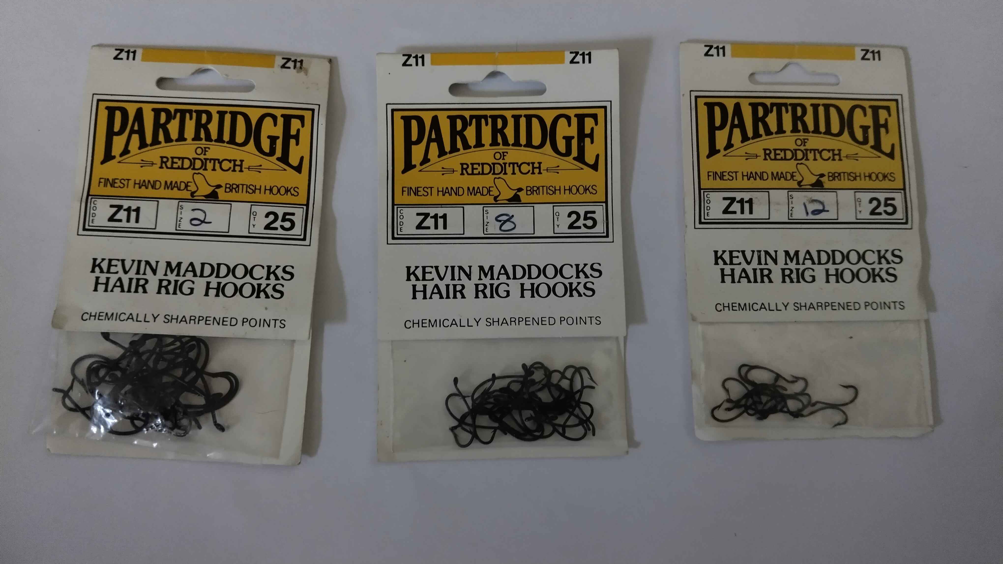 3x Packs Partridge Kevin Maddocks Hair Rig Carp Hooks Sizes 2 8 12
