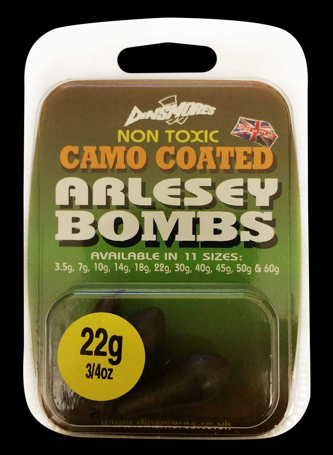 Dinsmores Camo Non Toxic Arlesey Bomb Ledger Weights
