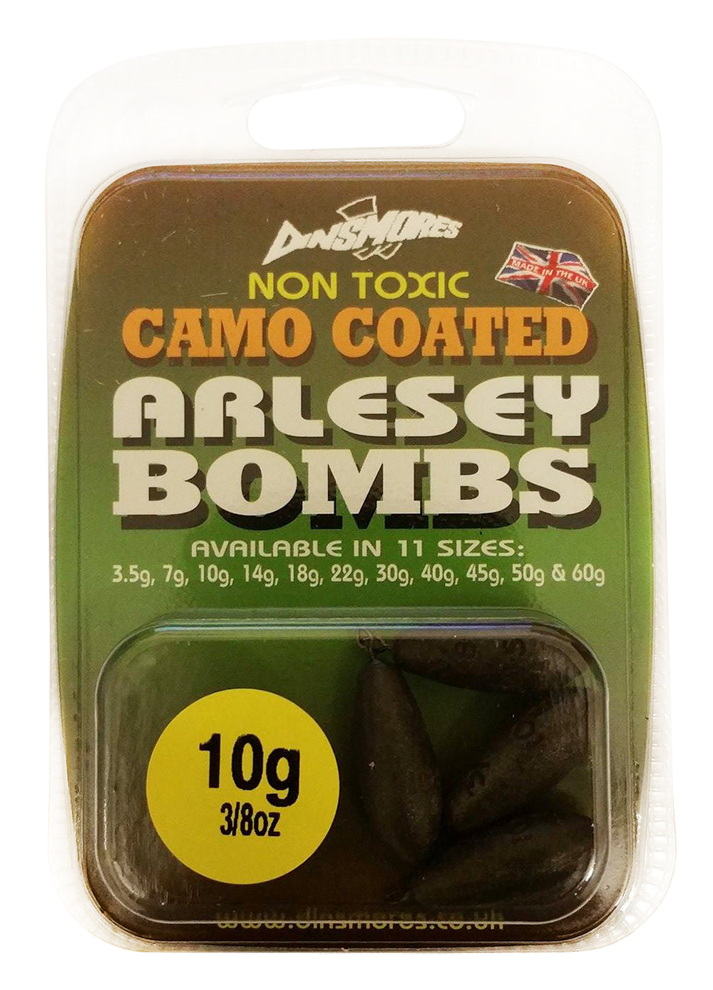 Dinsmores Camo Non Toxic Arlesey Bomb Ledger Weights