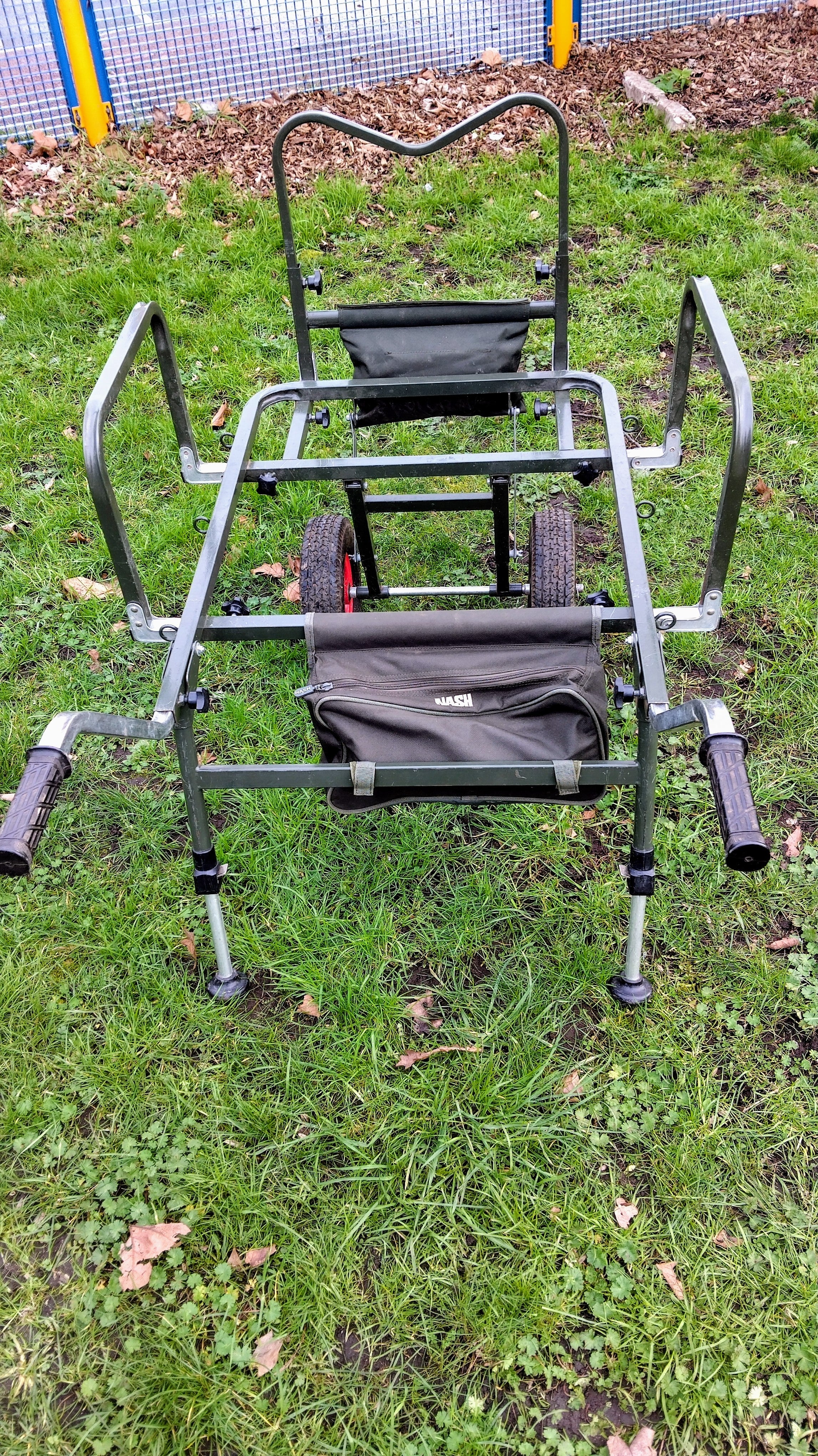 Nash Nomad Carp Fishing Barrow with Front & Read Bags | Robust Tackle Transport