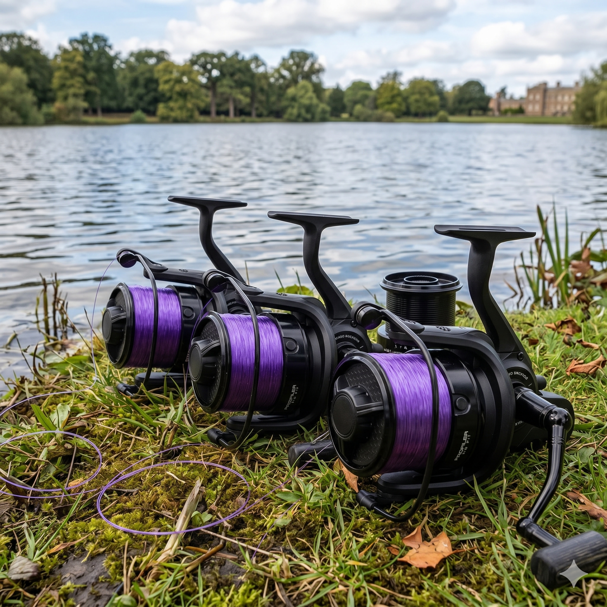 3 x NGT Profiler Big Pit Carp Reels + Spare Spools Pre-Loaded Wychwood 15lb Line