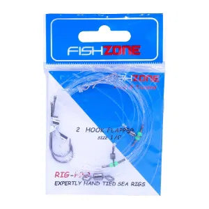 FishZone Sea Fishing Rigs - Pre-Tied Flapper, Clipped Down & Plaice Rigs