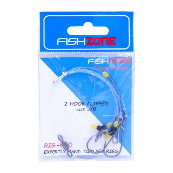 FishZone Sea Fishing Rigs - Pre-Tied Flapper, Clipped Down & Plaice Rigs