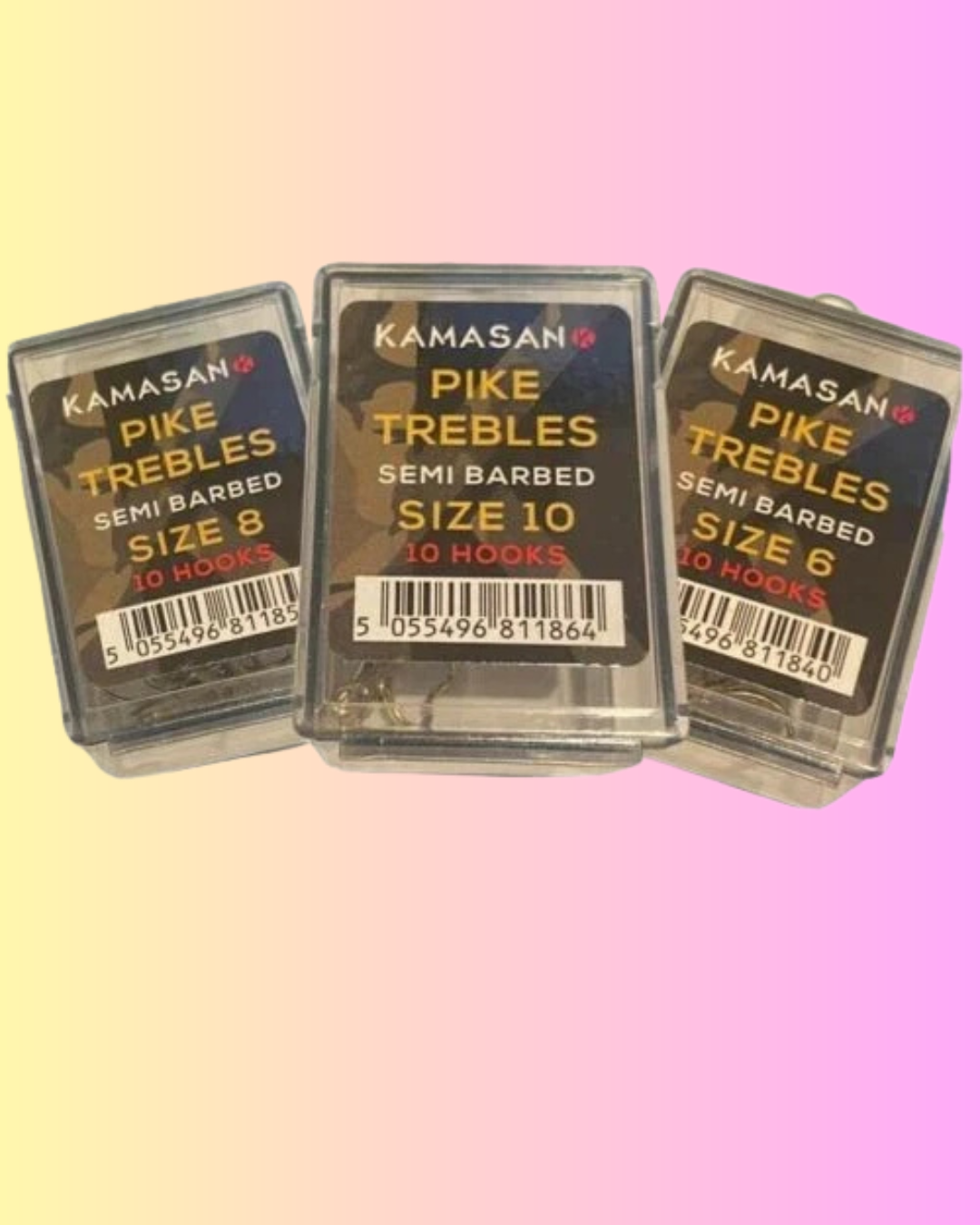 Kamasan Pike Predator Treble Hooks Barbed & Semi-Barbed Deadbait Trace Fishing