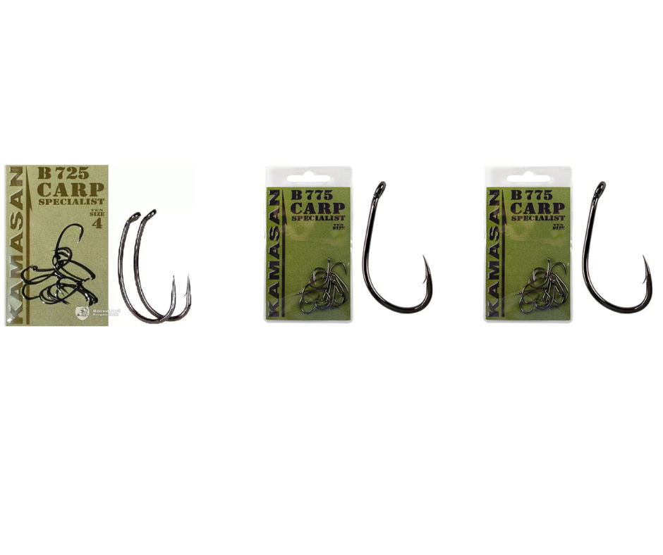 Kamasan Carp Fishing Hook Range - 725, 745, 775, Barbed & Barbless