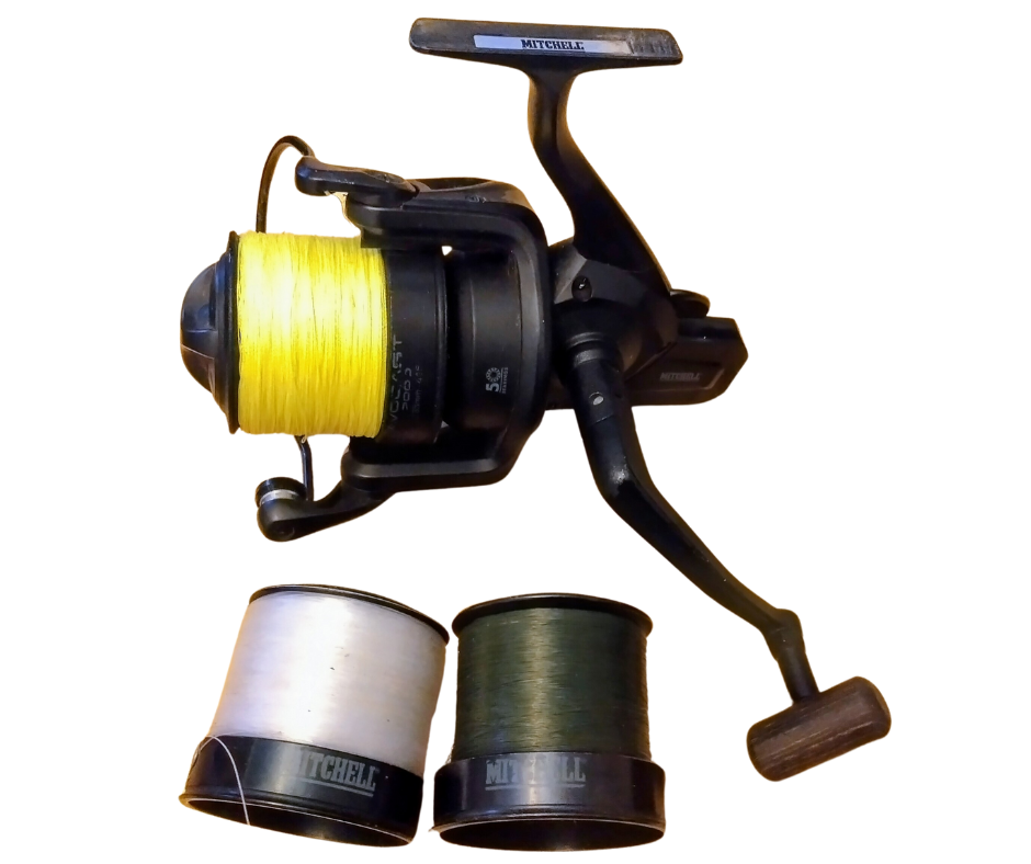 Mitchell Avocast 7000 Black Big Pit Carp Reel | Spod / Marker | + 2 Spare Spools & Braid