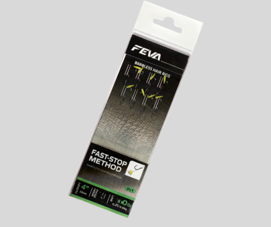 FEVA Fast-Stop Method Barbless Hair Rigs (4") (8pc pkt)