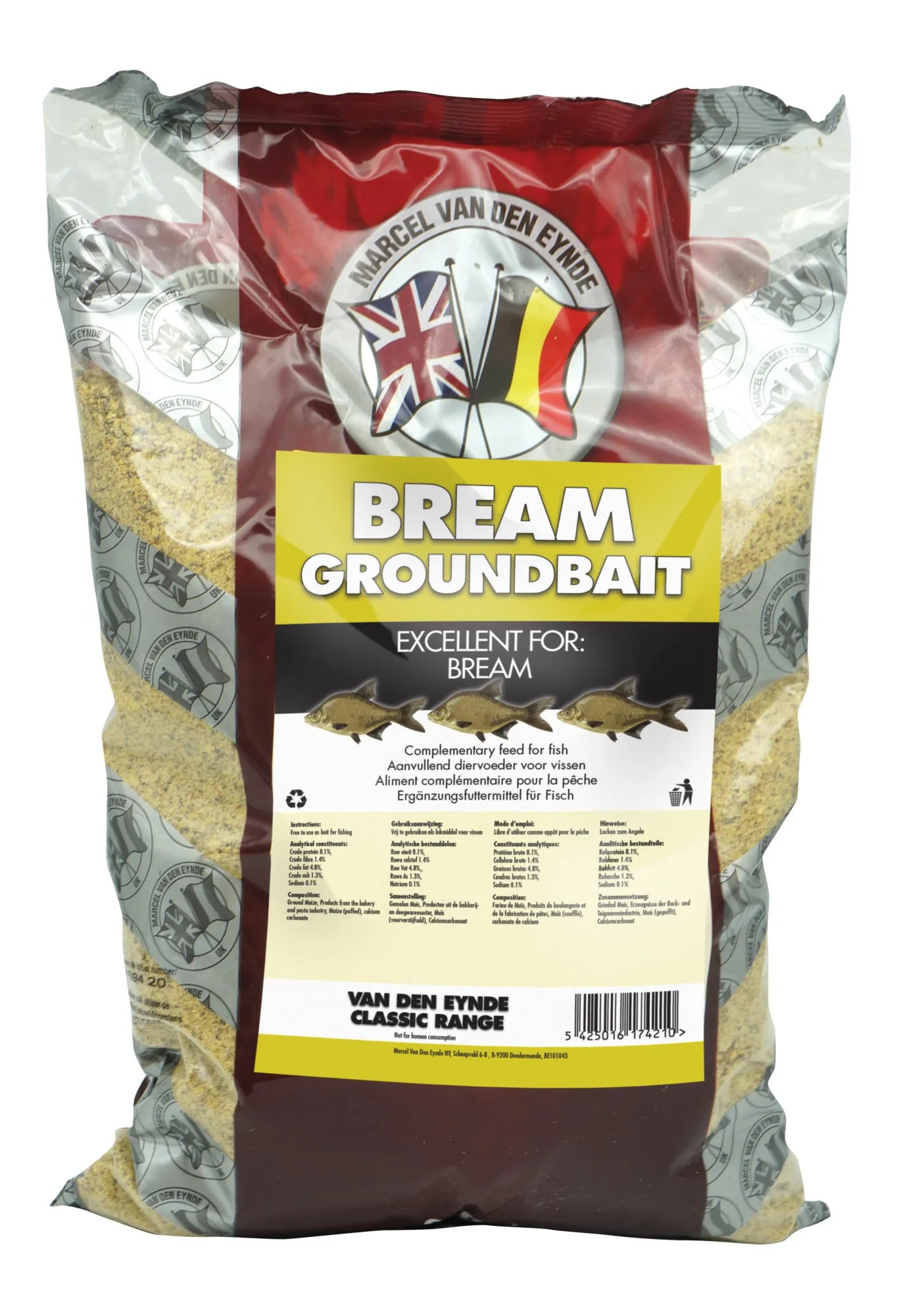 Van Den Eynde Grounbait Range - 2kg Bags - Bream, Roach, Feeder, Blak Earth