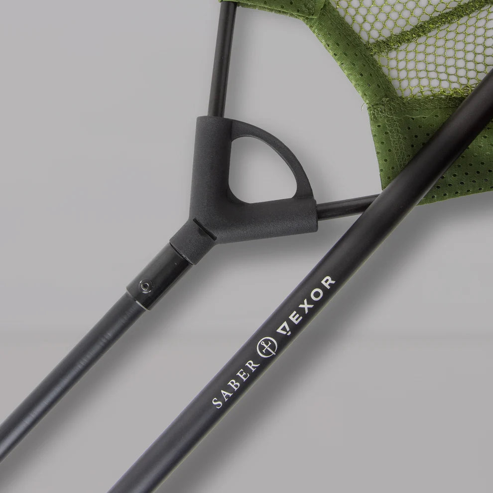 Saber Vexor 42" Carp Landing Net 6ft 2 Piece Handle Staff Fish Friendly Mesh