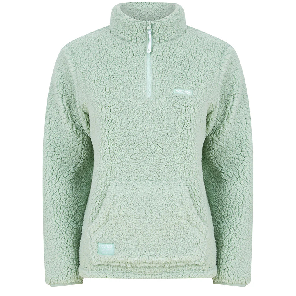 Womens Sherpa Pullover Light Green
