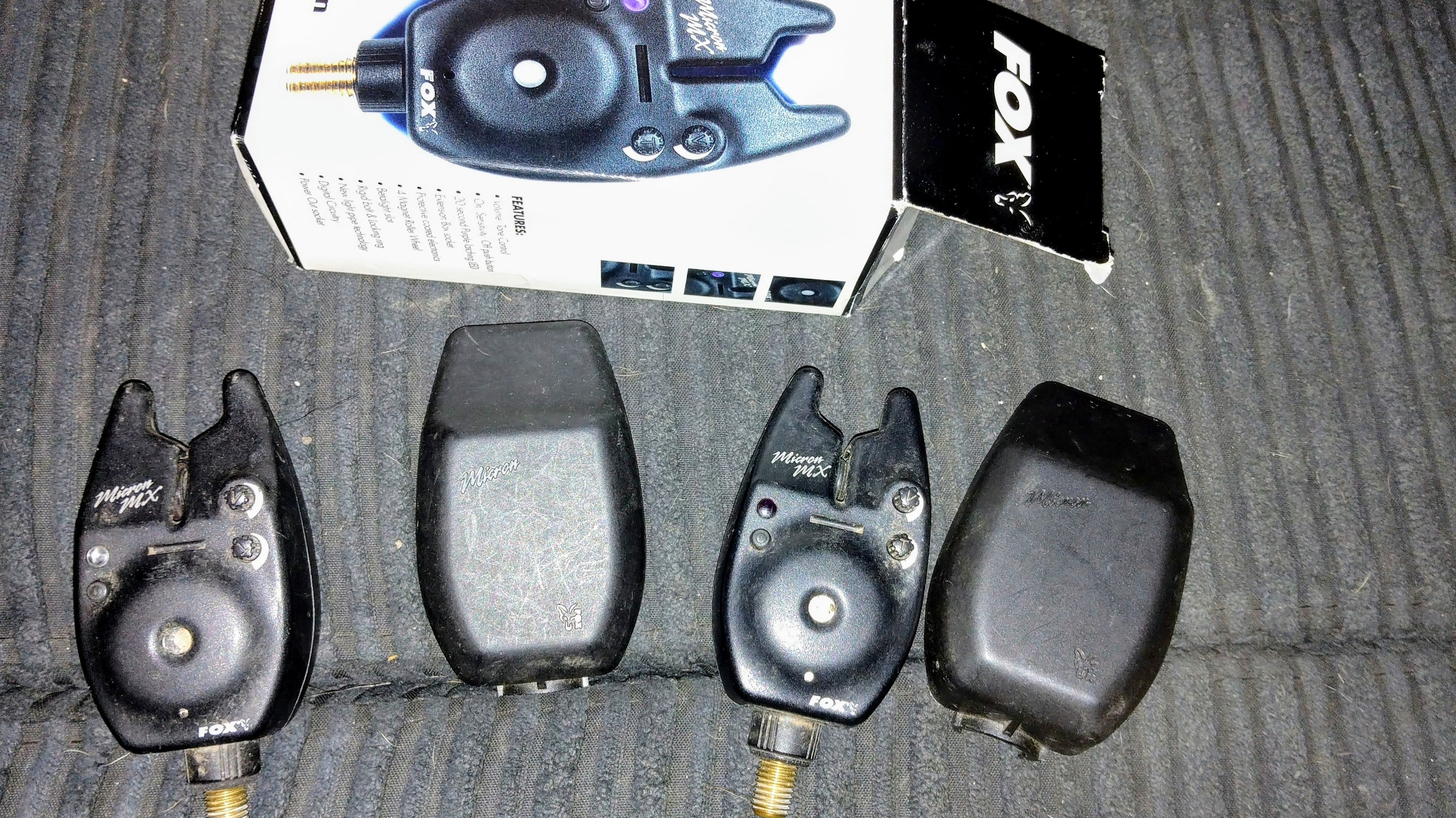 2 x Fox Micron MX Bite Alarms - Excellent Condition - Includes Hard Cases