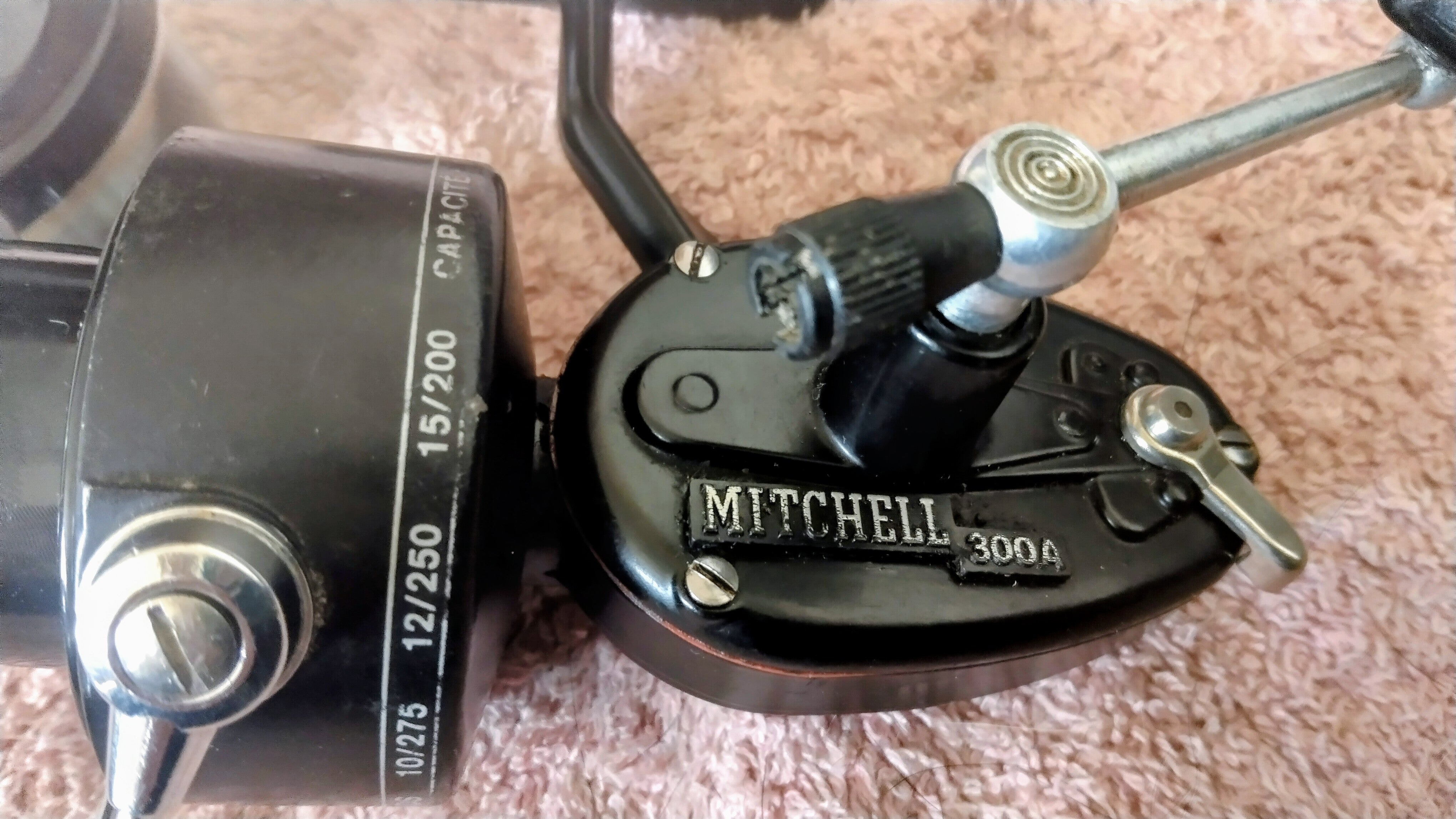 Vintage Mitchell 300A Fixed Spool Fishing Reel + Spare Spool Classic Original