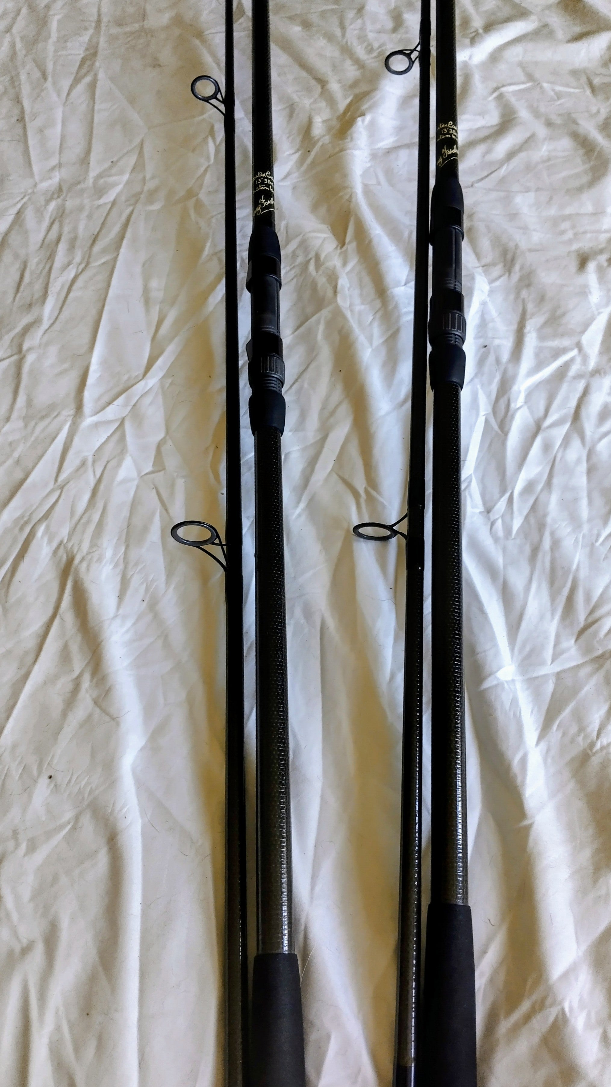 PAIR Vintage Sportex Carbon Kevlar 13ft 3lb Carp Rods Tony Fordham Traditional Fishing