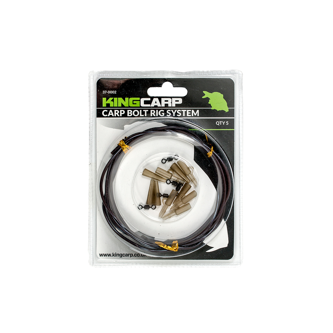 KINGCARP Carp Bolt Rig System Complete Kit Sinking Tubing Clips Swivels Size 8