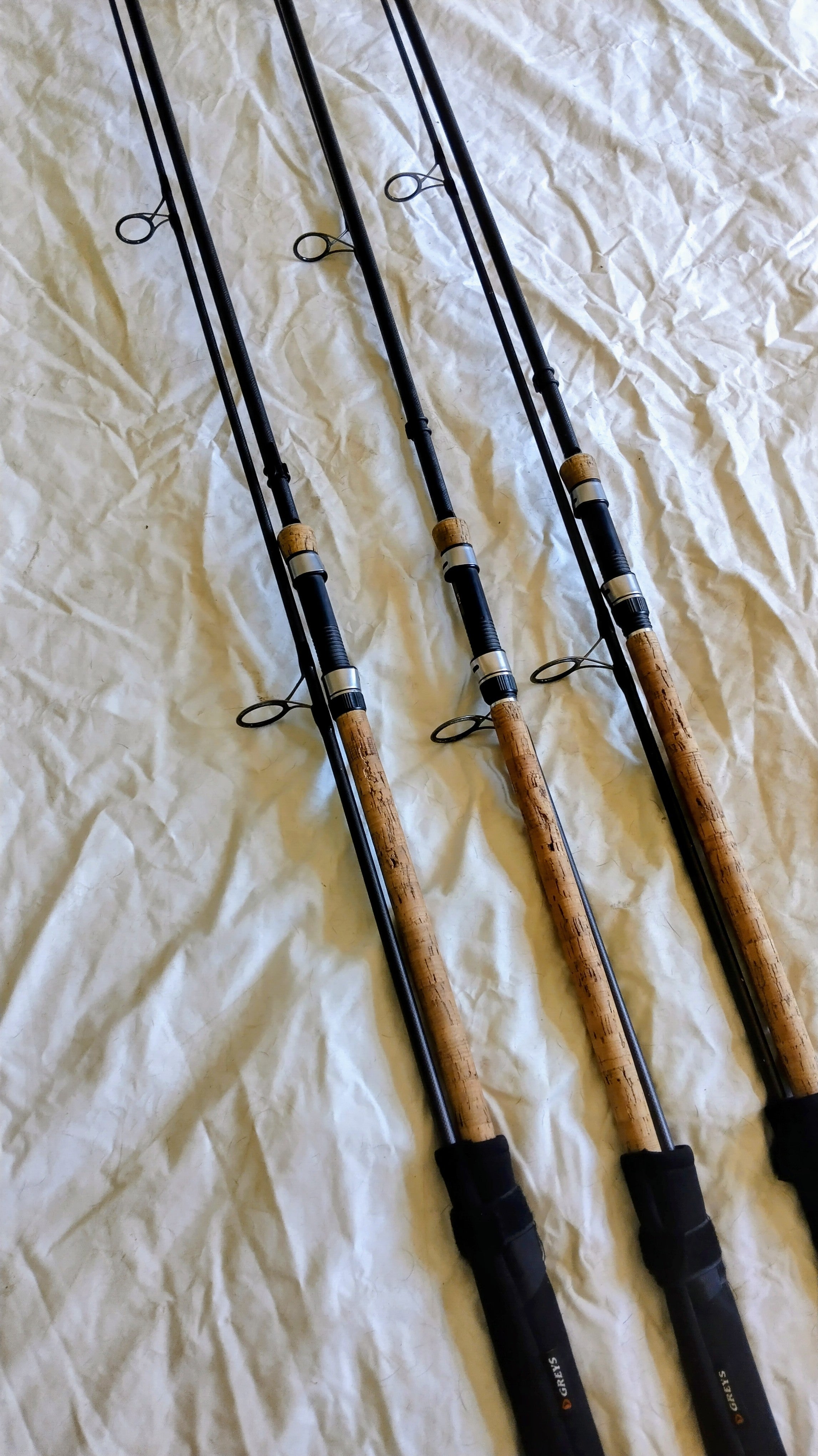 Greys AirCurve 12ft 3.25lb Cork Handled Carp Rods x3  - VGC