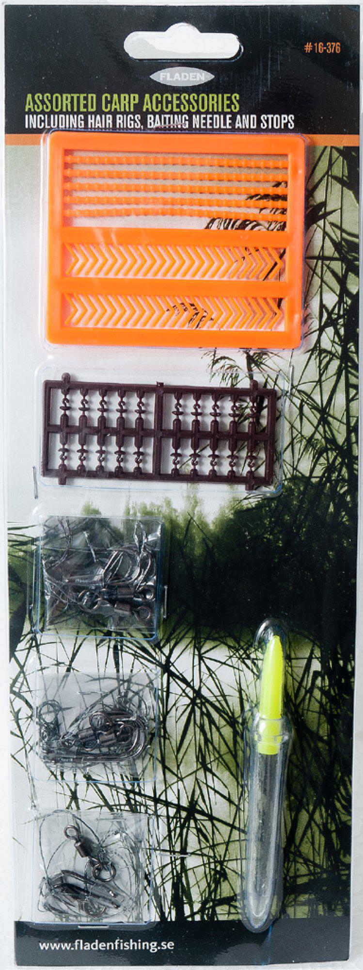 Fladen Carp Fishing Terminal Tackle Pack - Hair Rigs, Hooks, Swivels & Bait Needle