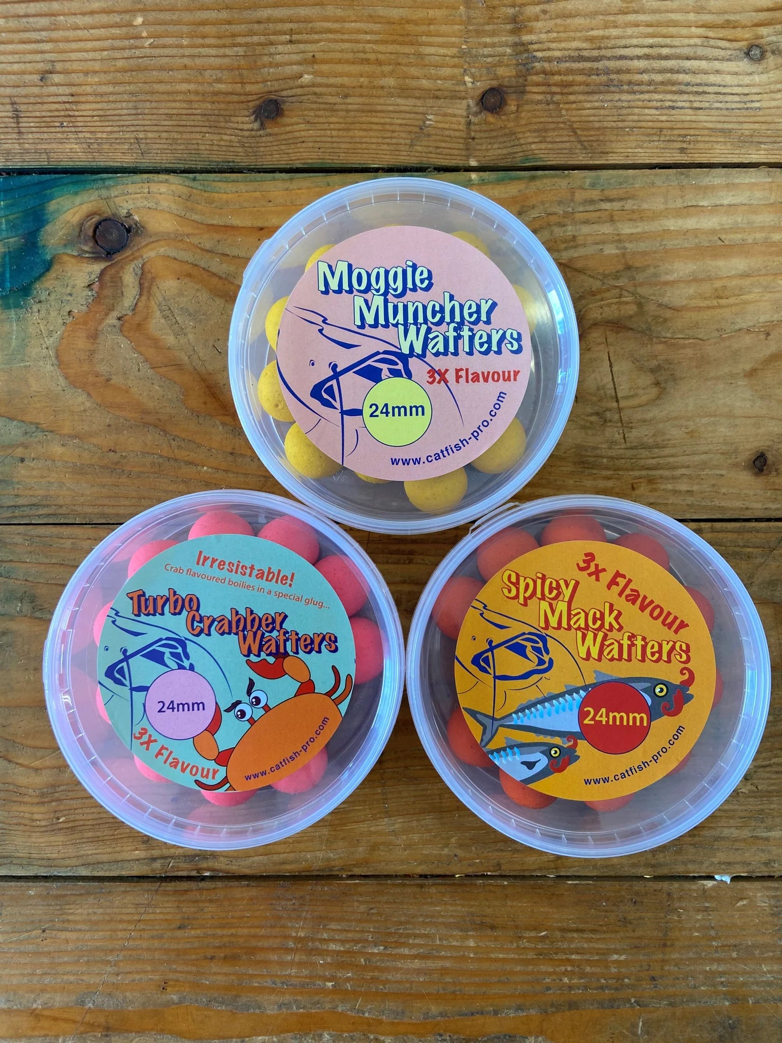Catfish Pro 24mm Wafters | Handy Packs | Moggie Muncher | Spicy Mack | Turbo Crabber