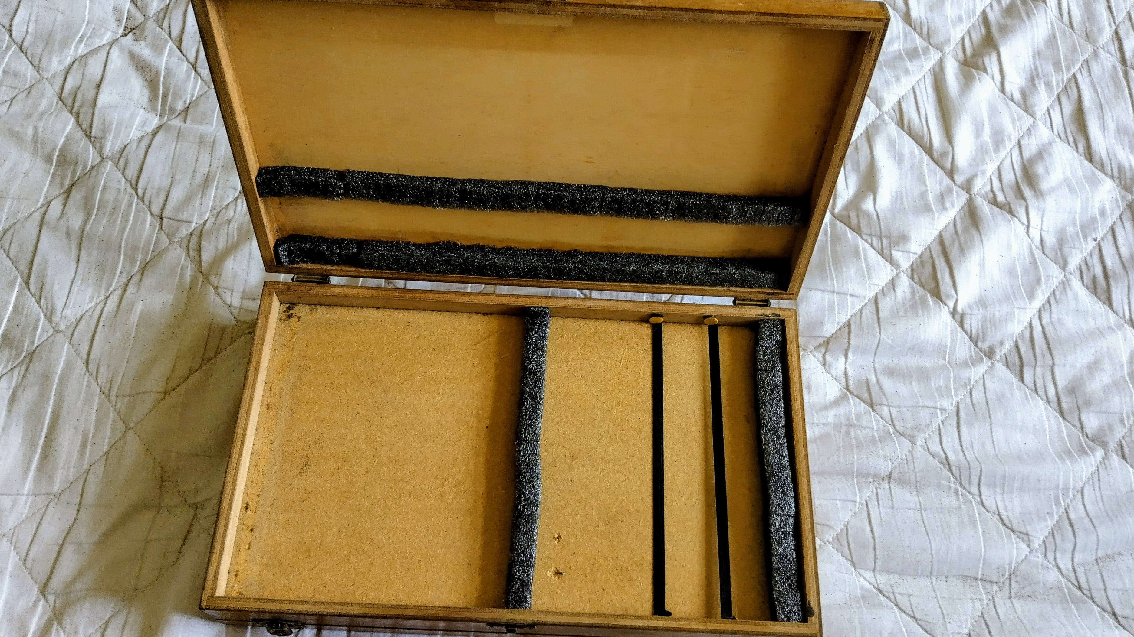Traditional Wooden Fishing Tackle & Float Box | Large 2 Section Storage
