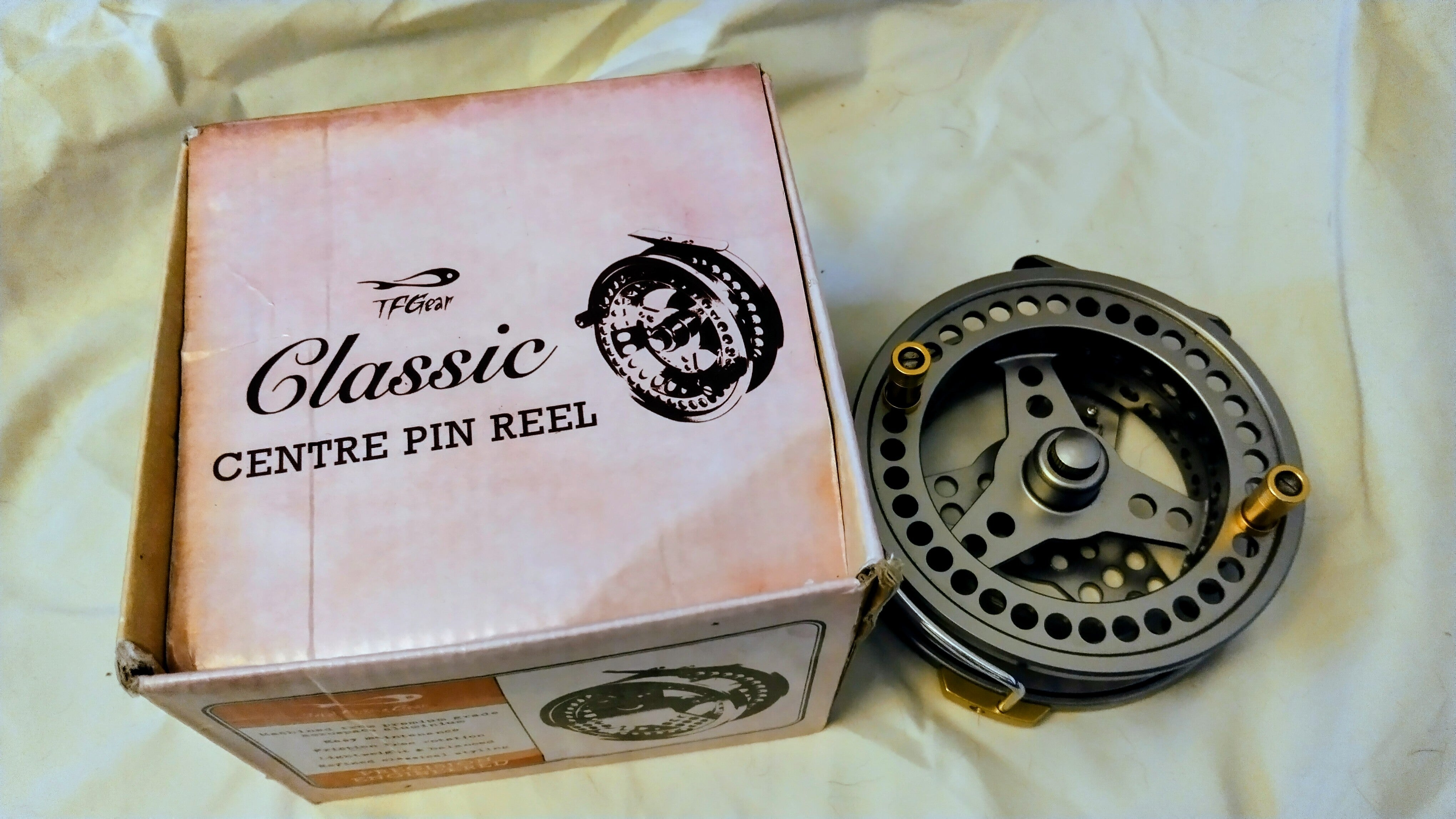 TF Gear Centrepin Reel With Line Guard & Original Box - VGC